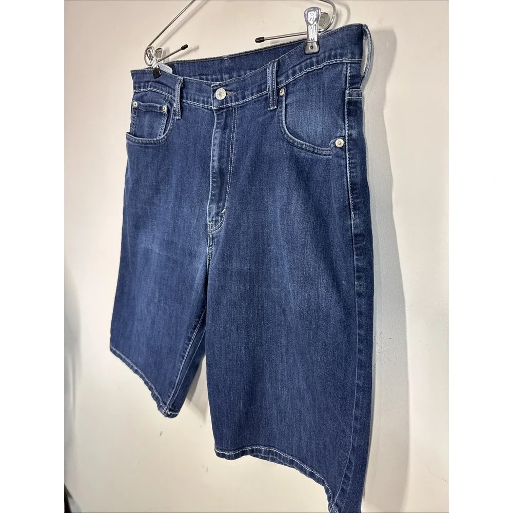 Levis 569 Blue Denim Shorts Jorts Men's 36 Loose Straight Fit‎ Streetwear Grunge